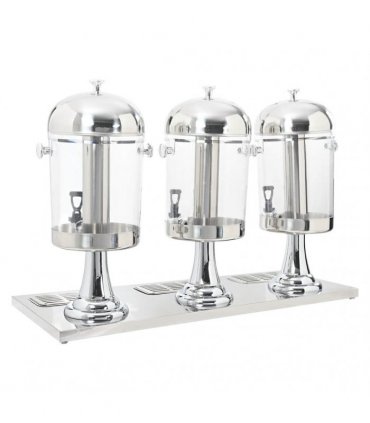 vidaXL Triple Juice Dispenser Stainless Steel 3 x 8 L — Size: 86 x 35 x 57 cm