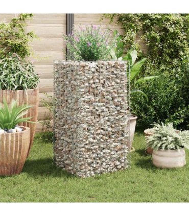vidaXL Gabion Raised Bed Steel 50x50x100 cm — Size: 50 x 50 x 100 cm