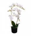 vidaXL Artificial Orchid Plant with Pot 65 cm White