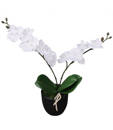 vidaXL Artificial Orchid Plant with Pot 30 cm White