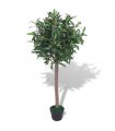 vidaXL Artificial Bay Tree Plant with Pot 120 cm Green