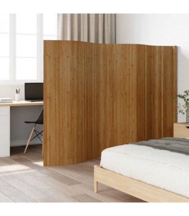 vidaXL Room Divider Brown Width 400 cm Height 165 cm Bamboo