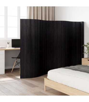 vidaXL Room Divider Black Width 600 cm Height 165 cm Bamboo