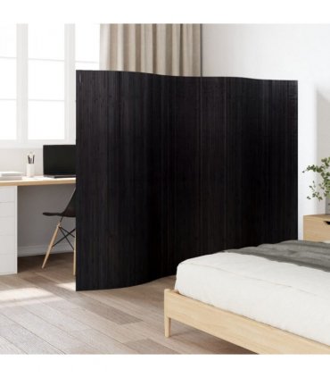 vidaXL Room Divider Black Width 250 cm Height 165 cm Bamboo