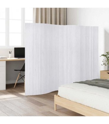 vidaXL Room Divider Bamboo White Width 250 cm Height 165 cm