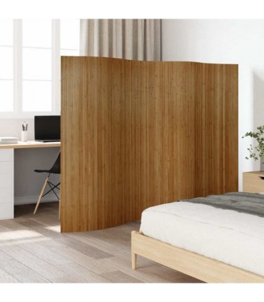 vidaXL Room Divider Brown Width 250 cm Height 165 cm Bamboo