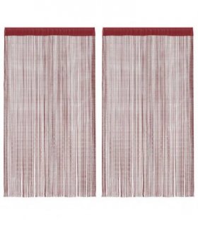 vidaXL String Curtains 2 pcs 140x250 cm Burgundy — Size: 140 cm