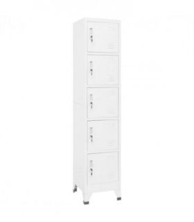 vidaXL Locker Cabinet Light Grey 38x40x180 cm Steel — Model: with 5 lockers