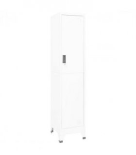 vidaXL Locker Cabinet White 38x45x180 cm Steel — Model: with 1 locker