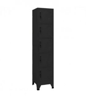 vidaXL Locker Cabinet Black 38x40x180 cm Steel — Model: with 5 lockers