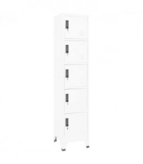 vidaXL Locker Cabinet White 38x40x180 cm Steel — Model: with 5 lockers