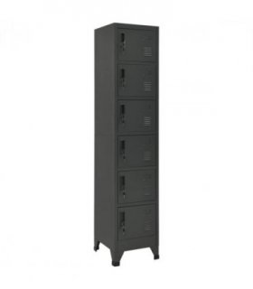 vidaXL Locker Cabinet Anthracite 38x40x180 cm Steel — Model: with 6 lockers