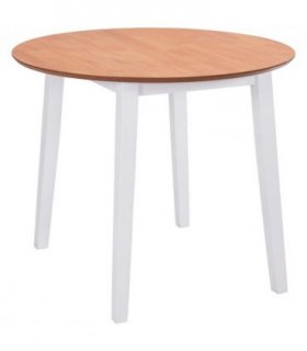 vidaXL Drop-leaf Dining Table Round MDF White