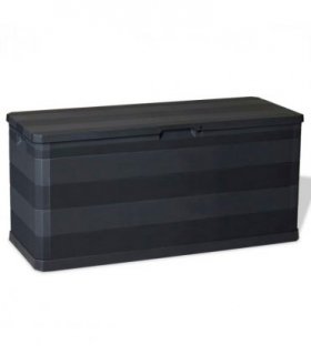 vidaXL Garden Storage Box Black 117x45x56 cm
