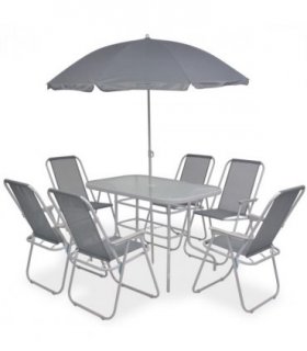 vidaXL Outdoor Dining Set | Grey — Size: 80 x 70 cm (Diameter x H)