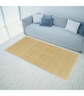 vidaXL Rug Bamboo 100x160 cm Natural — Colour: light brown, Size: 100 x 160 cm