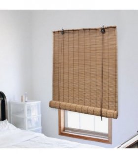vidaXL Roller Blind Bamboo 140x220 cm Brown — Size: 140 x 220 cm