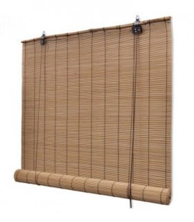 vidaXL Blind | Brown | Bamboo | 140 x 160 cm | Rollable | Bamboo Roller Blind