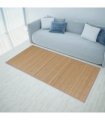 Rectangular Brown Bamboo Rug 80 x 300 cm