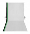 vidaXL Photo Studio Kit with 3 Cotton Backdrops Adjustable Frame 3x6m — Size: 3 x 6 m