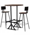 vidaXL Bar Set 3 Piece Solid Reclaimed Wood — Colour: Colour:NA, Size: 60 x 60 x 107 cm