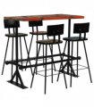 vidaXL Bar Set 5 Piece Solid Reclaimed Wood Multicolour — Colour: Beige, Model: ACME 07288