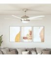 vidaXL Ornate Ceiling Fan with Light 128 cm White — Model: with 5 blades