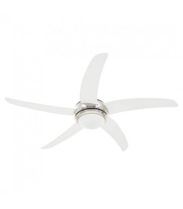 vidaXL Ornate Ceiling Fan with Light 128 cm White — Model: with 5 blades