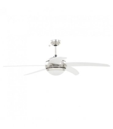 vidaXL Ornate Ceiling Fan with Light 128 cm White — Model: with 5 blades
