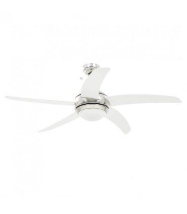 vidaXL Ornate Ceiling Fan with Light 128 cm White — Model: with 5 blades