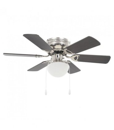 vidaXL Ornate Ceiling Fan with Light 82 cm Dark Brown — Model: with 6 blades