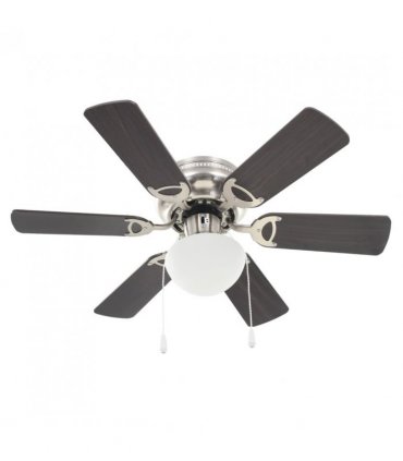 vidaXL Ornate Ceiling Fan with Light 82 cm Dark Brown — Model: with 6 blades