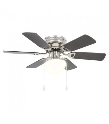 vidaXL Ornate Ceiling Fan with Light 82 cm Dark Brown — Model: with 6 blades