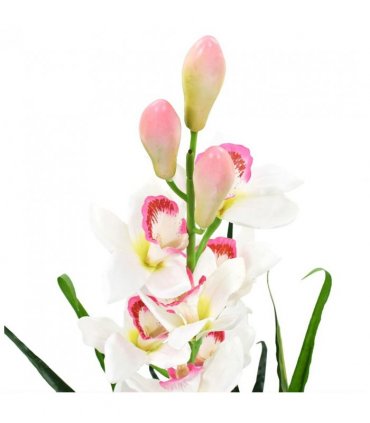 vidaXL Artificial Cymbidium Orchid Plant with Pot 100 cm Green