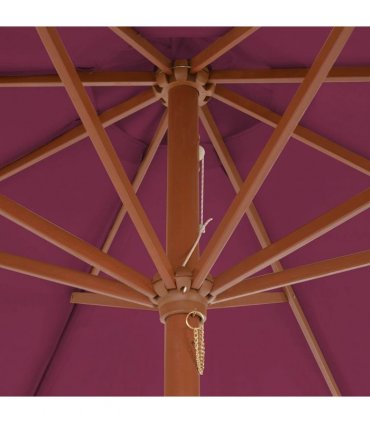 vidaXL Garden Parasol with Wooden Pole 300 cm Bordeaux Red