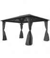 vidaXL Gazebo with Curtain Anthracite Aluminium 400x300 cm — Size: 400 x 300 cm