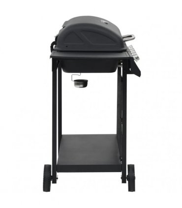 vidaXL Gas BBQ Grill with 6 Cooking Zones Steel Black