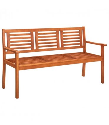 vidaXL Bench | Natural Brown | Solid Eucalyptus Wood | Large | Durable — Size: 150 x 60 x 89 cm