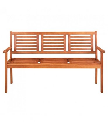 vidaXL Bench | Natural Brown | Solid Eucalyptus Wood | Large | Durable — Size: 150 x 60 x 89 cm