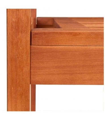 vidaXL Bench | Natural Brown | Solid Eucalyptus Wood | Large | Durable — Size: 150 x 60 x 89 cm