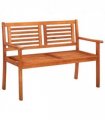 vidaXL Bench | Brown | Solid eucalyptus wood | 2-Seater | Ergonomic — Size: 120 x 60 x 89 cm