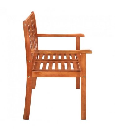 vidaXL Bench | Brown | Solid eucalyptus wood | 2-Seater | Ergonomic — Size: 120 x 60 x 89 cm
