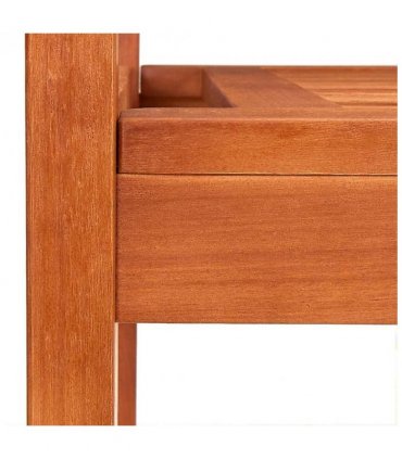 vidaXL Bench | Brown | Solid eucalyptus wood | 2-Seater | Ergonomic — Size: 120 x 60 x 89 cm