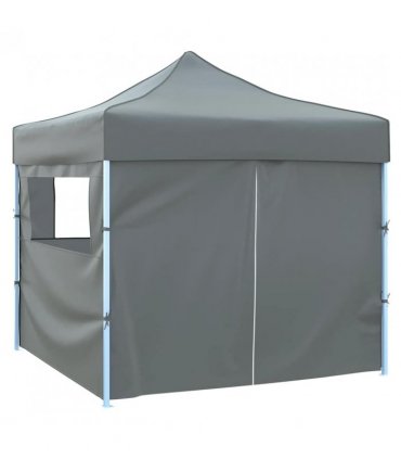 vidaXL Foldable Party Tent Pop-Up with 4 Sidewalls 3x3 m Anthracite