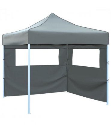 vidaXL Foldable Party Tent Pop-Up with 2 Sidewalls 3x3 m Anthracite