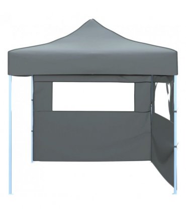 vidaXL Foldable Party Tent Pop-Up with 2 Sidewalls 3x3 m Anthracite
