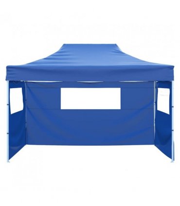 vidaXL Foldable Tent with 3 Walls 3x4.5 m Blue
