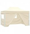 vidaXL Foldable Tent Pop-Up with 4 Side Walls 3x4.5 m Cream White
