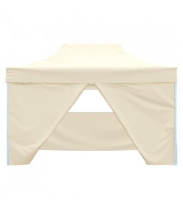 vidaXL Foldable Tent Pop-Up with 4 Side Walls 3x4.5 m Cream White