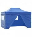 vidaXL Foldable Tent Pop-Up with 4 Side Walls 3x4.5 m Blue